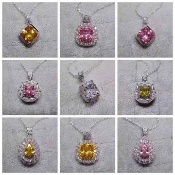 925 Silver AAA+ Cubic Zirconia Diamonds Colourful Fine Jewelry Pendants For Women - The Jewellery Supermarket